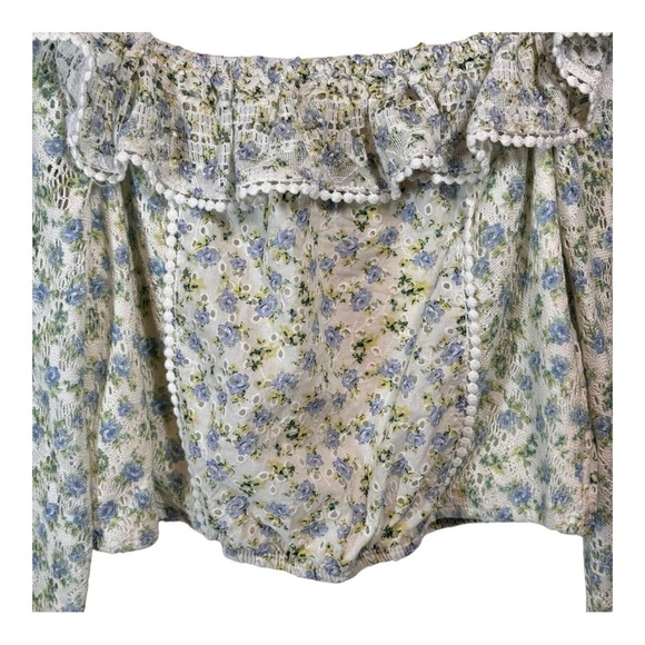 House of Harlow 1960 Floral Eyelet Crop Top NWT - Picture 4 of 7